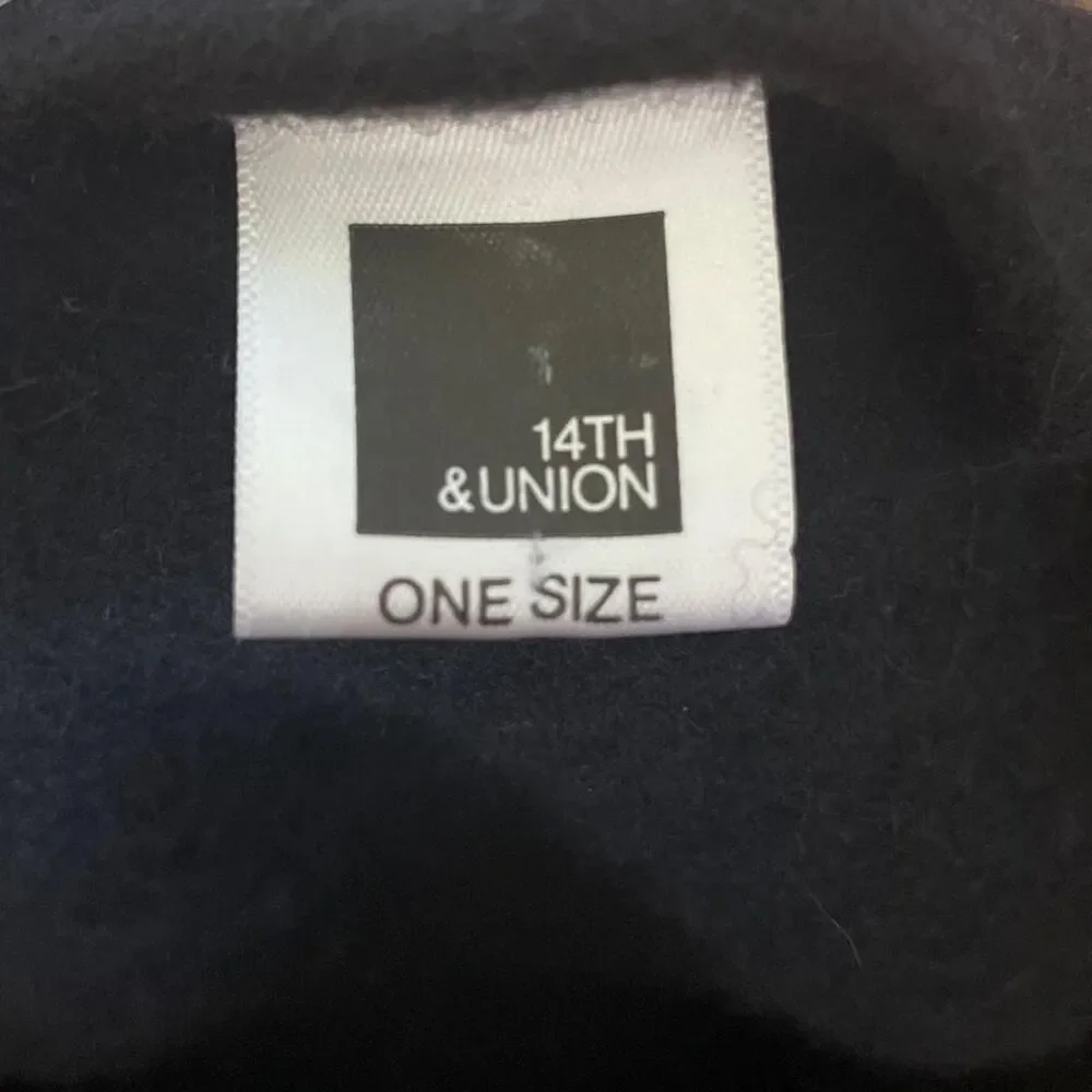14th & Union Black Wool Blend French Beret One Size Parisian Hat